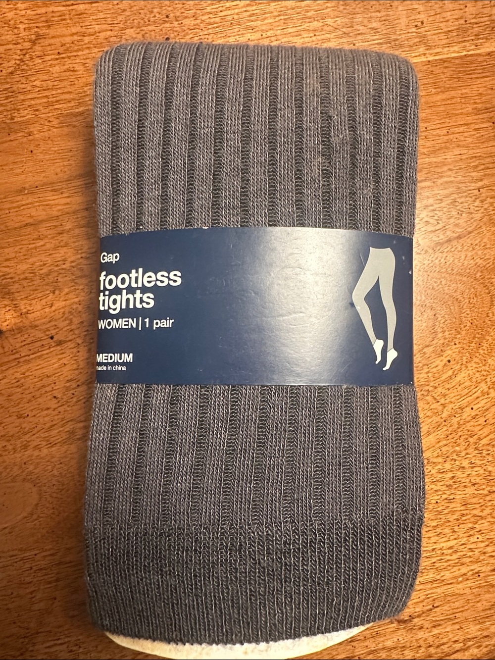 GAP Gray Ribbed Footless Tights for Women
